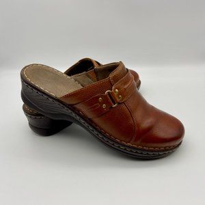 Natural Soul Mule Clogs 10 Brown LEATHER Sarry Naturalizer Slip-On